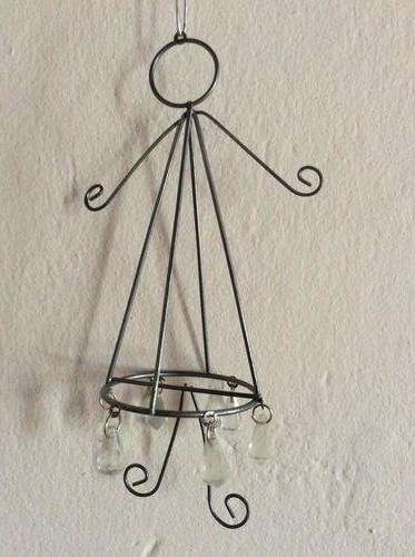 Wire Angels with "crystal " skirt detail