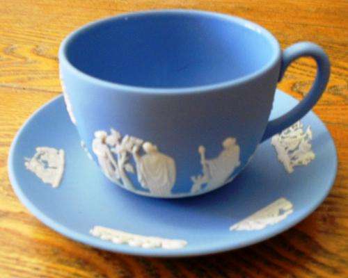 Wedgewood  Duo Cup & Saucer  -Blue - In Original  Box