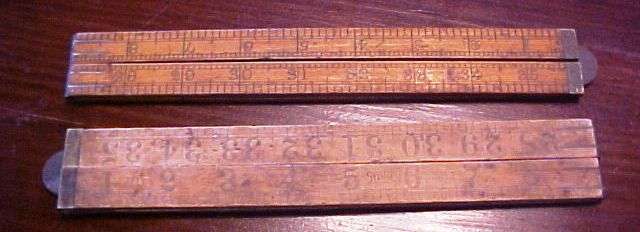 2 x 3 Ft Wooden rulers with brass hingers