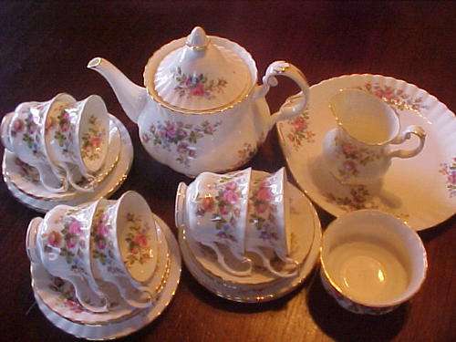 Royal Albert " Moss Rose " Tea Set