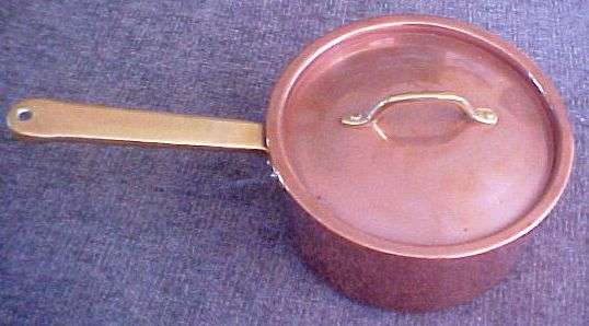 Brass & copper Sauce Pan with lid -