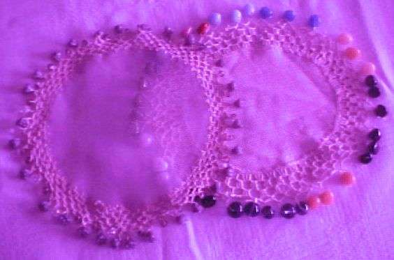 2x Vintage Beaded Doily's