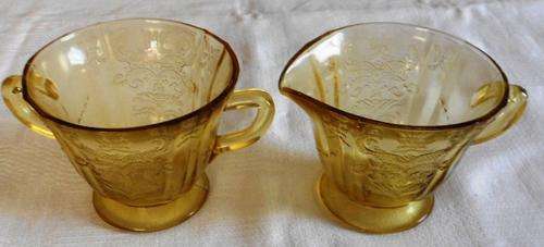Amber Glass Sugar & Milk Jug