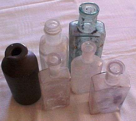 6 antique bottles