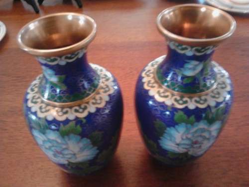 Large cloisonne vase Pair