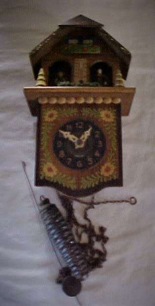 Old German Made Weather House & Clock