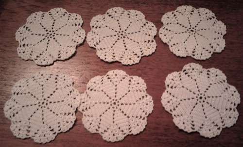 Vintage Crochet tea Doilies - 8 cm - Lot Of 6