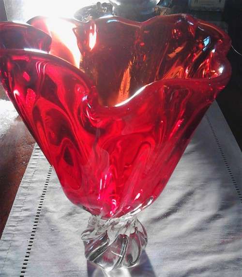 Red Murano Large Vase