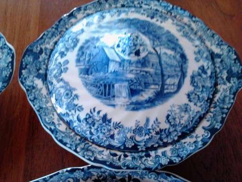 Johnson Bros - Mill Stream - Blue and white Dinner set `1960- 1979 `Discontinued pattern