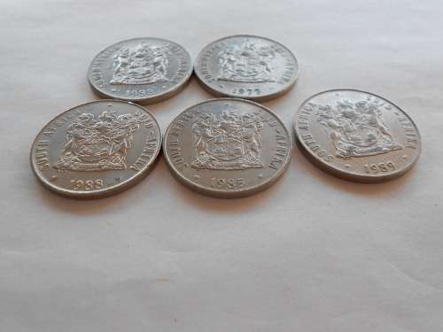 5 x South african fifty cents
