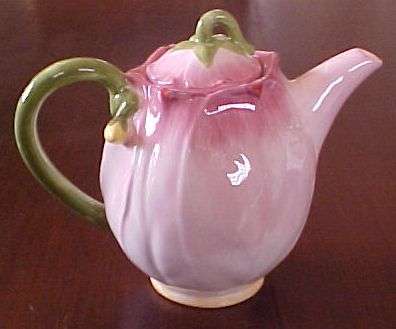 LOVELY PINK & GREEN TEA POT