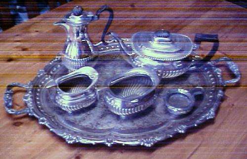 Complete tea set on tray