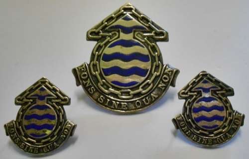 Maintenance Unit (Ordinance Services Corps) Chrome & Enamel Cap & Collar Badges 1st Type