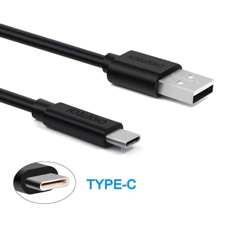 Choetech USB 2.0 Type C (USB A-C) 1 Metre Cable