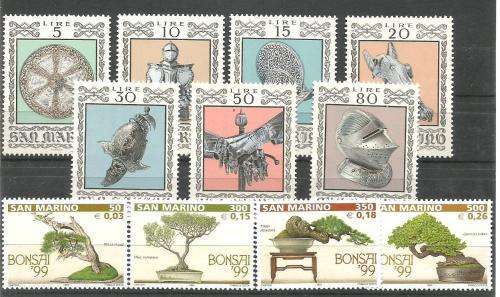 SAN MARINO UN MOUNTED MINT SETS
