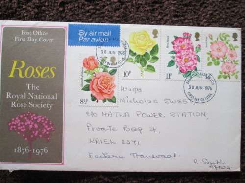 GREAT BRITAIN-ROSES-FIRST DAY COVER