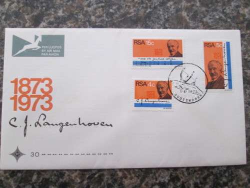 LOVELY CJ LANGENHOVEN FIRST DAY COVER