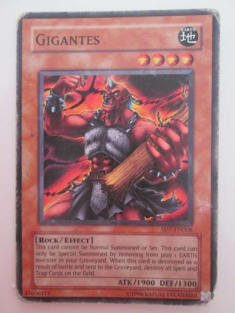 YU-GI-OH- PLAYED CARD GIGANTES