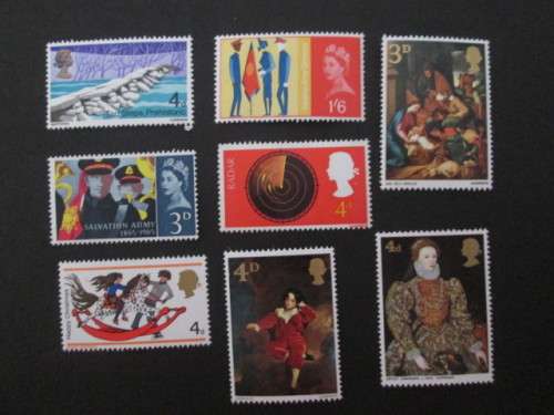 GREAT BRITAIN - MINT STAMPS SALVATION ARMY SET 1965 AND PAINTING STAMPS