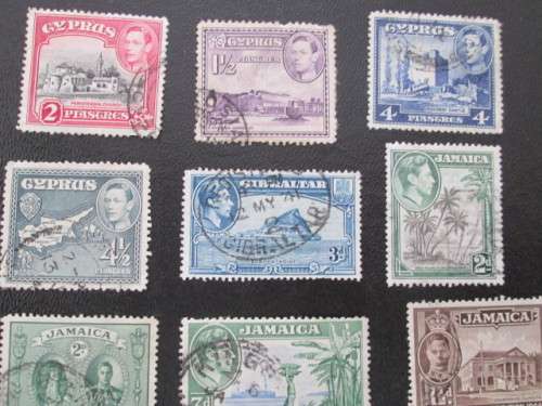 GEORGE VI 1938, JAMAICA, CYPRUS AND GIBRALTAR USED PREVIOUSLY HINGED