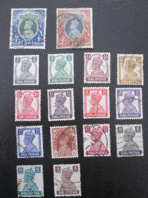 LOT OF OLD INDIA STAMPS USED SOME PREVIOUSLY HINGED