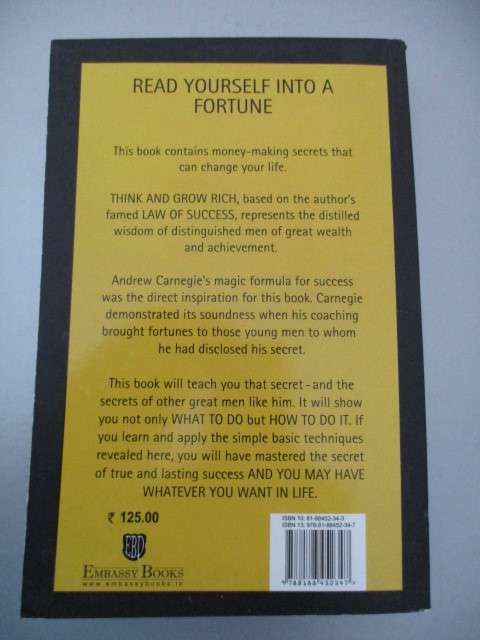 THINK AND GROW RICH- LOVELY PAPER BACK BOOK AS NEW