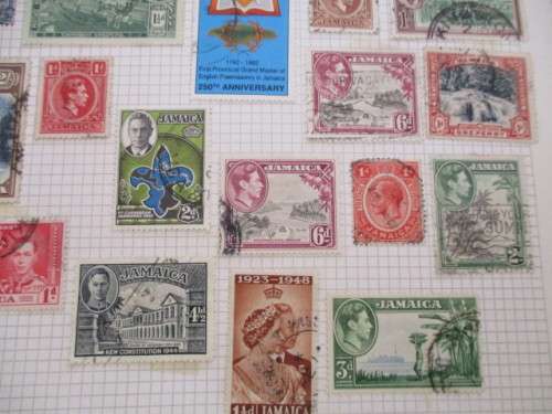 LOT OF LOVELY OLD USED MOUNTED / HINGED JAMAICA STAMPS
