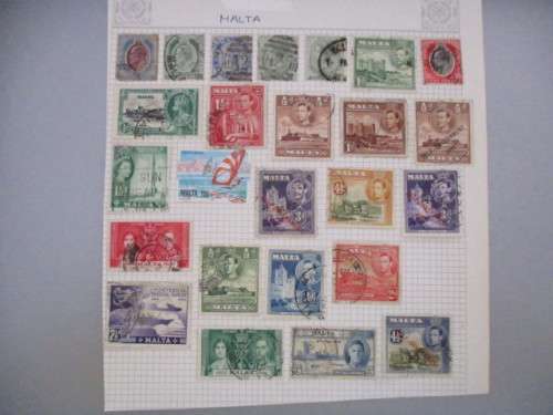 MALTA - USED MOUNTED / HINGED POSTAGE STAMPS- 2 QUEEN VIC CANCELLATIONS