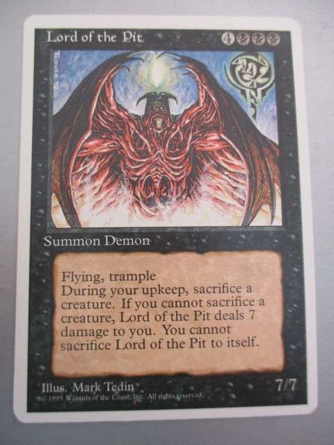 MAGIC THE GATHERING -  TRADING CARDS -  RARE - LORD OF THE PIT -  & 2 FREE CARDS