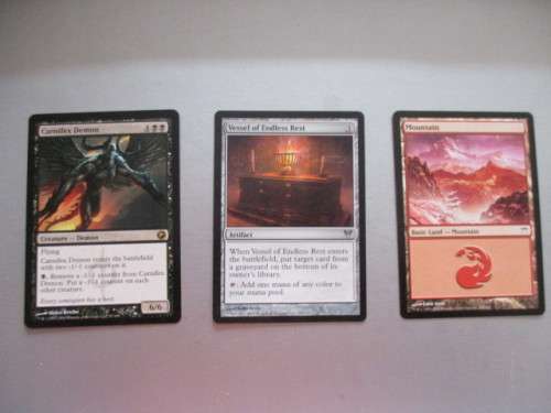 MAGIC THE GATHERING - TRADING CARDS - RARE - CARNIFEX DEMON - & 2 FREE CARDS