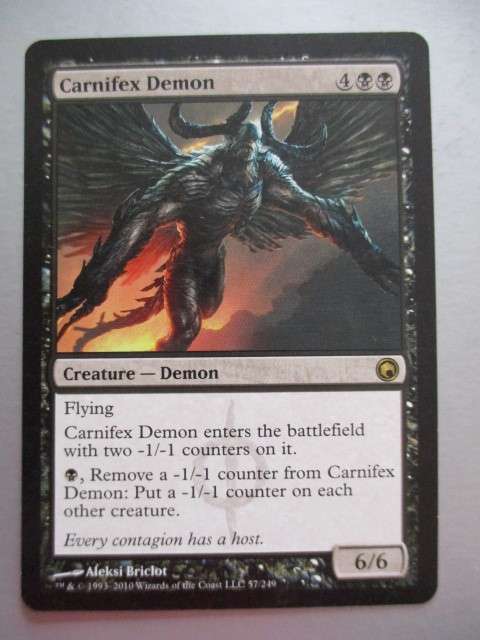 MAGIC THE GATHERING - TRADING CARDS - RARE - CARNIFEX DEMON - & 2 FREE CARDS