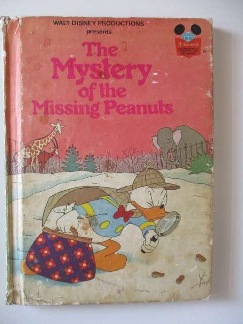 VINTAGE BOOK - WALT DISNEYS -  1975  - THE MYSTERY OF THE MISSING PEANUTS- DONALD DUCK