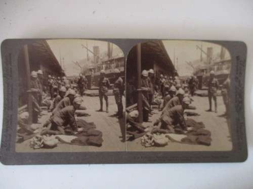 BOER WAR - STEREO SCOPE CARD - THE YORKSHIRE BATTALION