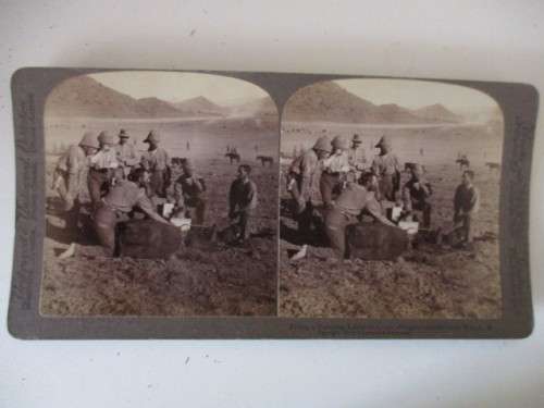BOER WAR - STEREO CARD - FILLING A SIGNALING LAMP WITH GAS