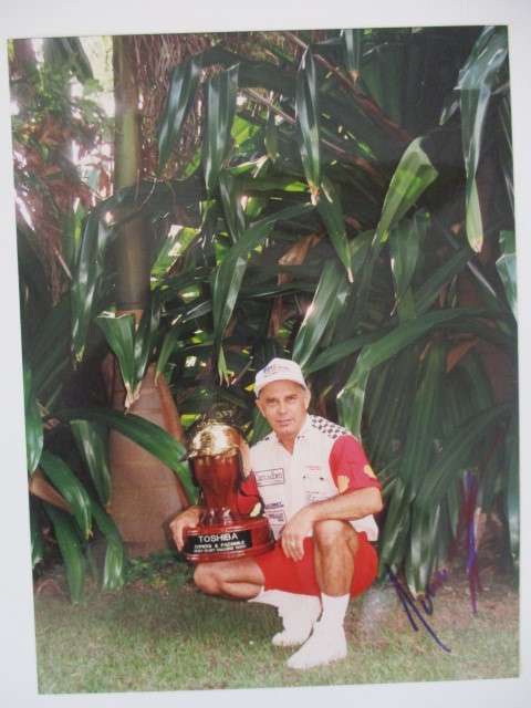 AUTOGRAPHED SIGNED IVAN MAUGER MOTOR CYCLE CHAMPION HALF SIZE OF A4