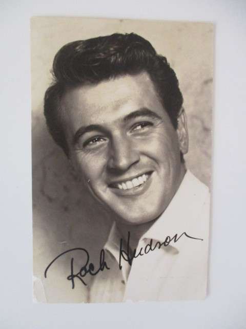 SIGNED AUTOGRAPHED ROCK HUDSON POST CARD - NOTE BOTH CARDS SIGNED DIFFERENTLY
