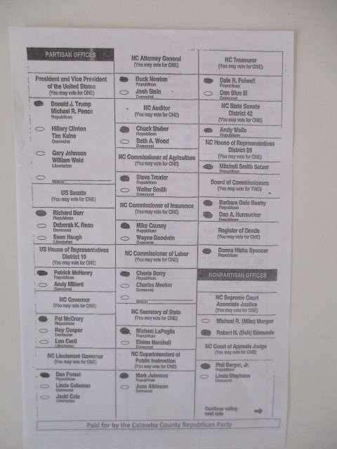 AMERICA SMALL VOTING BALLOT USA ELECTIONS - TRUMP/BIDEN