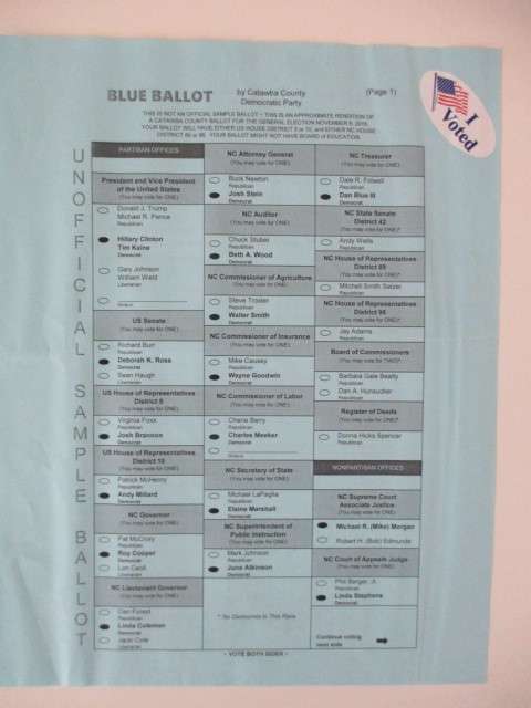 AMERICA USA  UNOFICIAL SAMPLE BALLOT ELECTION OF DONALD TRUMP/BIDEN