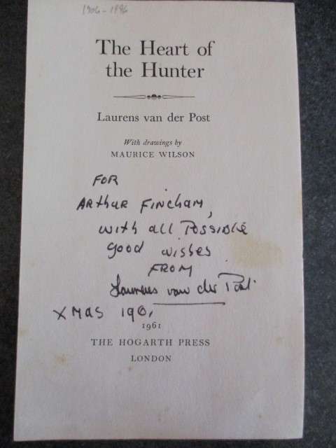 SIGNED / AUTOGRAPHED AUTHOR SIR LAURENS VAN DER POST A3 SIZE