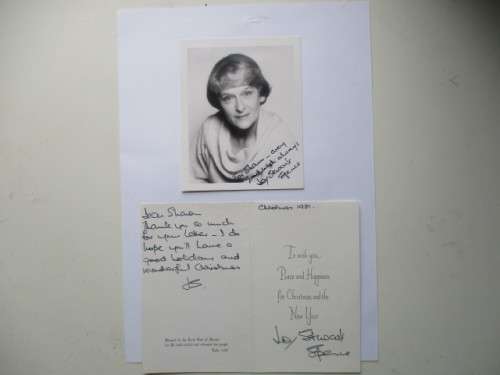 AUTOGRAPHED SIGNED JO STEWART SPENCE CARD AND SIGNED PIC