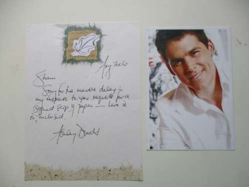 SIGNED AUTOGRAPHED ASHLEY DAVIDS LETTER AND SIGNED PIC
