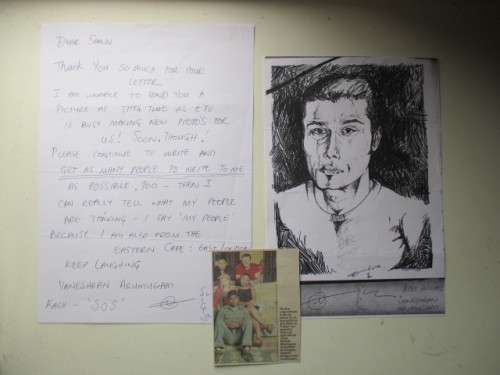 AUTOGRAPHED SIGNED VANESH RAN ARUMUGAM PIC AND LETTER