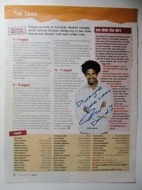SIGNED AUTOGRAPHED DAVID JOHNSON 7DE LAAN