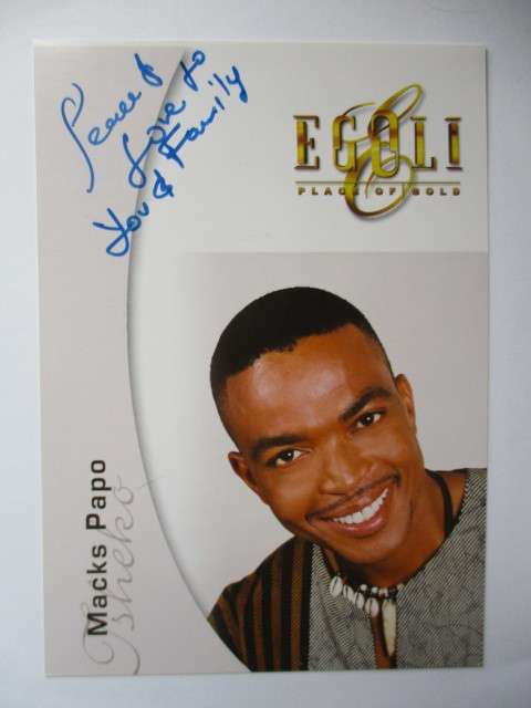 AUTOGRAPHED SIGNED - MACKS PAPO - EGOLI