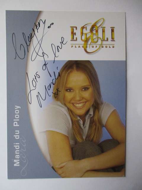 AUTOGRAPHED SIGNED - MANDI DU PLOOY - EGOLI