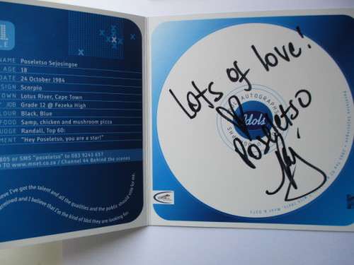 AUTOGRAPHED SIGNED - POSELETSO SEJOSINGOE - IDOLS