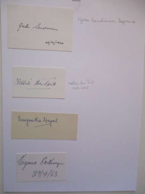 AUTOGRAPHED SIGNED 5 OPERA SINGERS OF THE 30`S NELLIE DU TOIT ETC