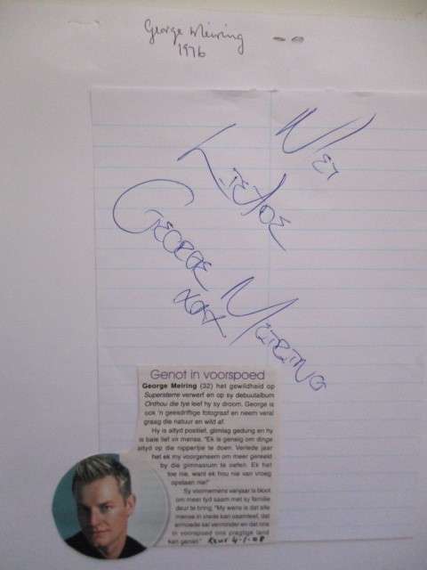 AUTOGRAPHED SIGNED - GEORGE MEIRING