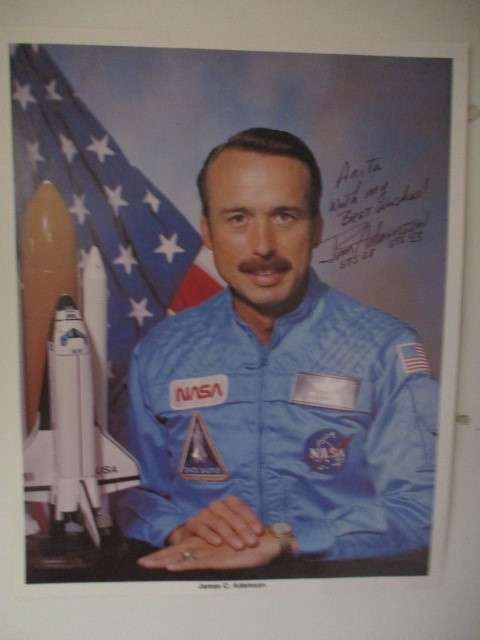 AUTOGRAPHED SIGNED - A4 SIZE ASTRONAUT JAMES C. ADAMSON