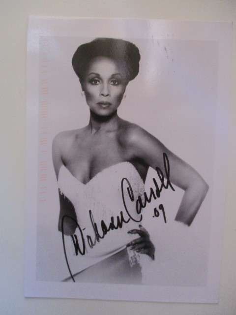 PRINTED AUTOGRAPH DIAHANN CARROLL SINGER  BIGGER THAN  POST CARD